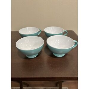 Texas Ware Set 4 Robin Eggs Blue‎ Turquoise Handled Cups
